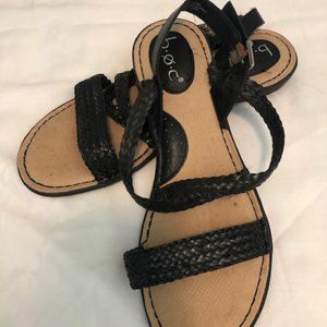 BOC Black Flat Sandals size 10